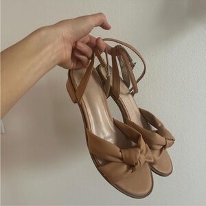 Leather Sling Back Kitten Heels